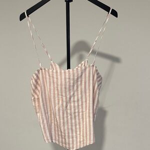 Striped Pink and White Women's Top
